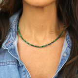 Collier "Eveil"Malachite facettée