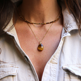 Collier "Eveil" Oeil de Tigre facetté
