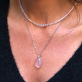 Collier "Eveil" Quartz rose facetté