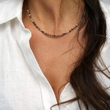 Collier "Eveil" Rhodonite facettée