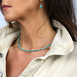Collier "Eveil" Turquoise Hubei facettée