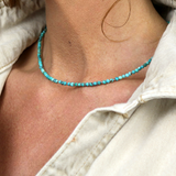 Collier "Eveil" Turquoise Hubei facettée