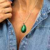 Pendentif Goutte Malachite
