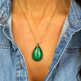 Pendentif Goutte Malachite