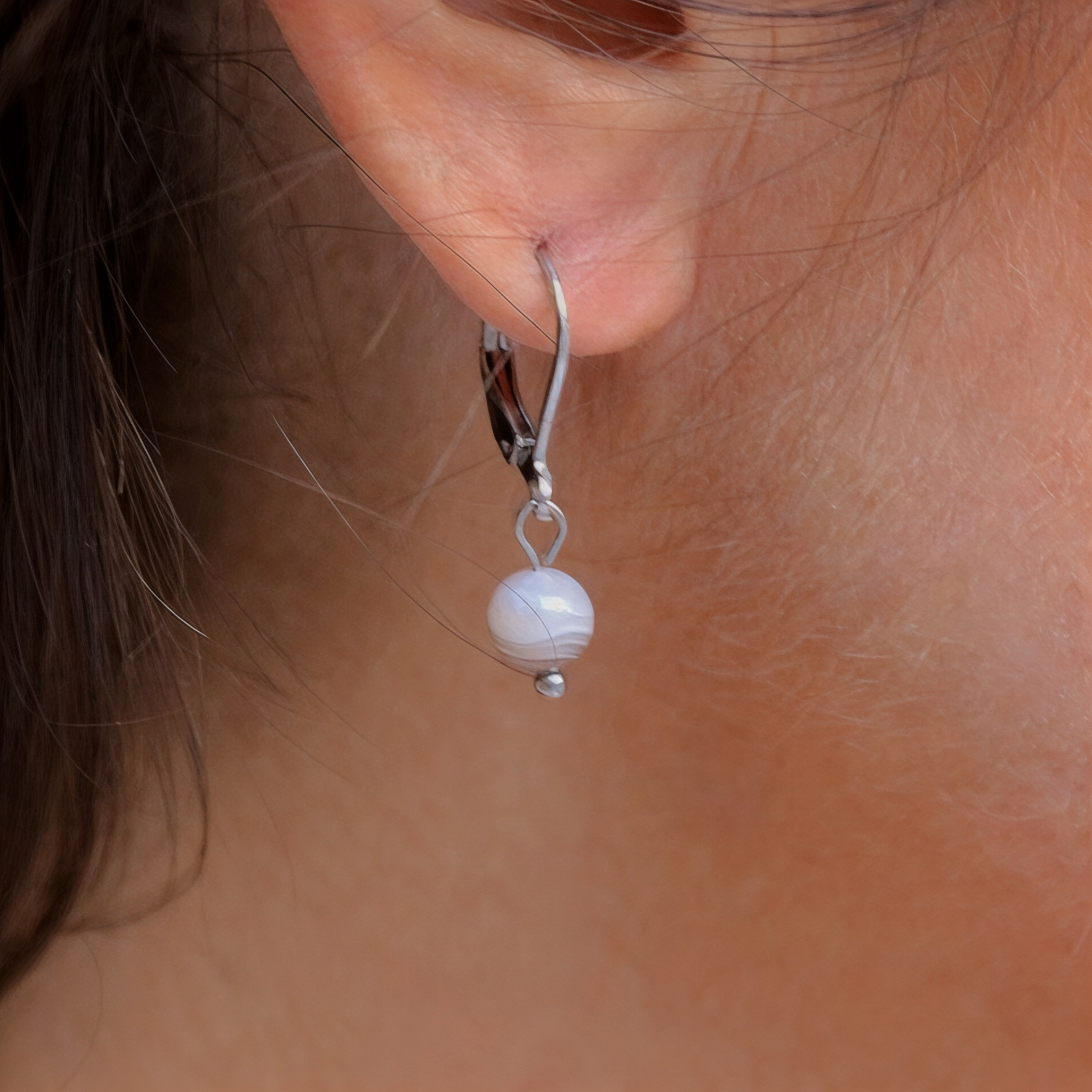 Boucles d'oreilles "Envol" Agate Botswana