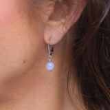Boucles d'oreilles "Envol" Calcédoine bleue