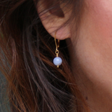 Boucles d'oreilles "Envol" Calcédoine bleue