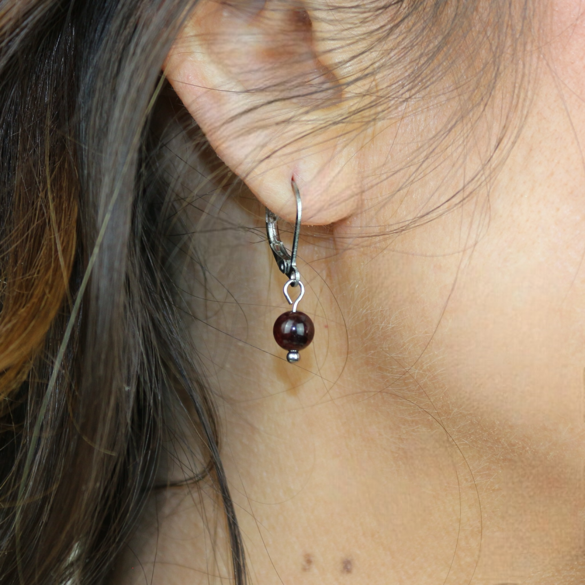 Boucles d'oreilles "Envol" Grenat