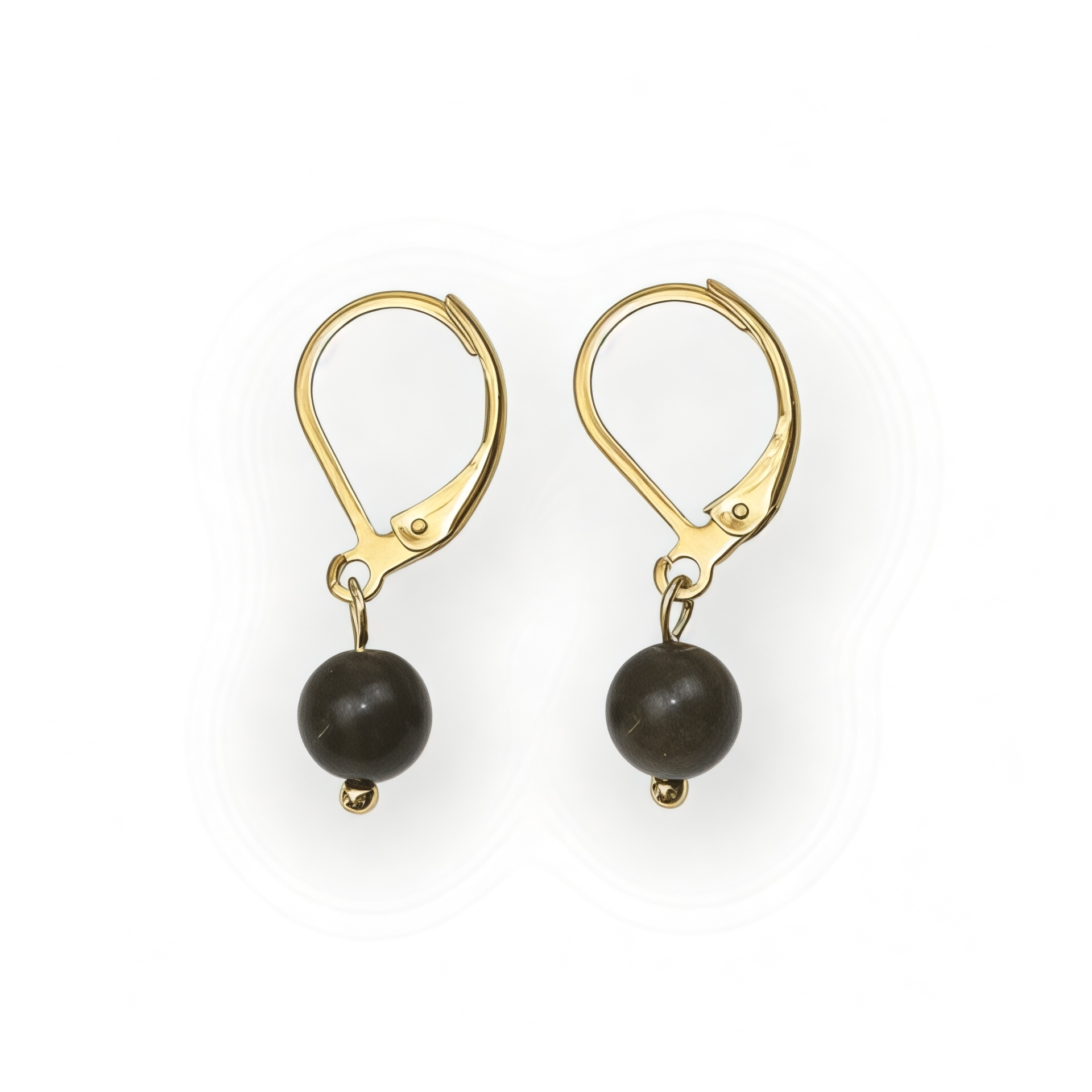 Boucles d'oreilles "Envol" Obsidienne dorée