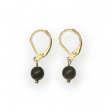 Boucles d'oreilles "Envol" Obsidienne dorée