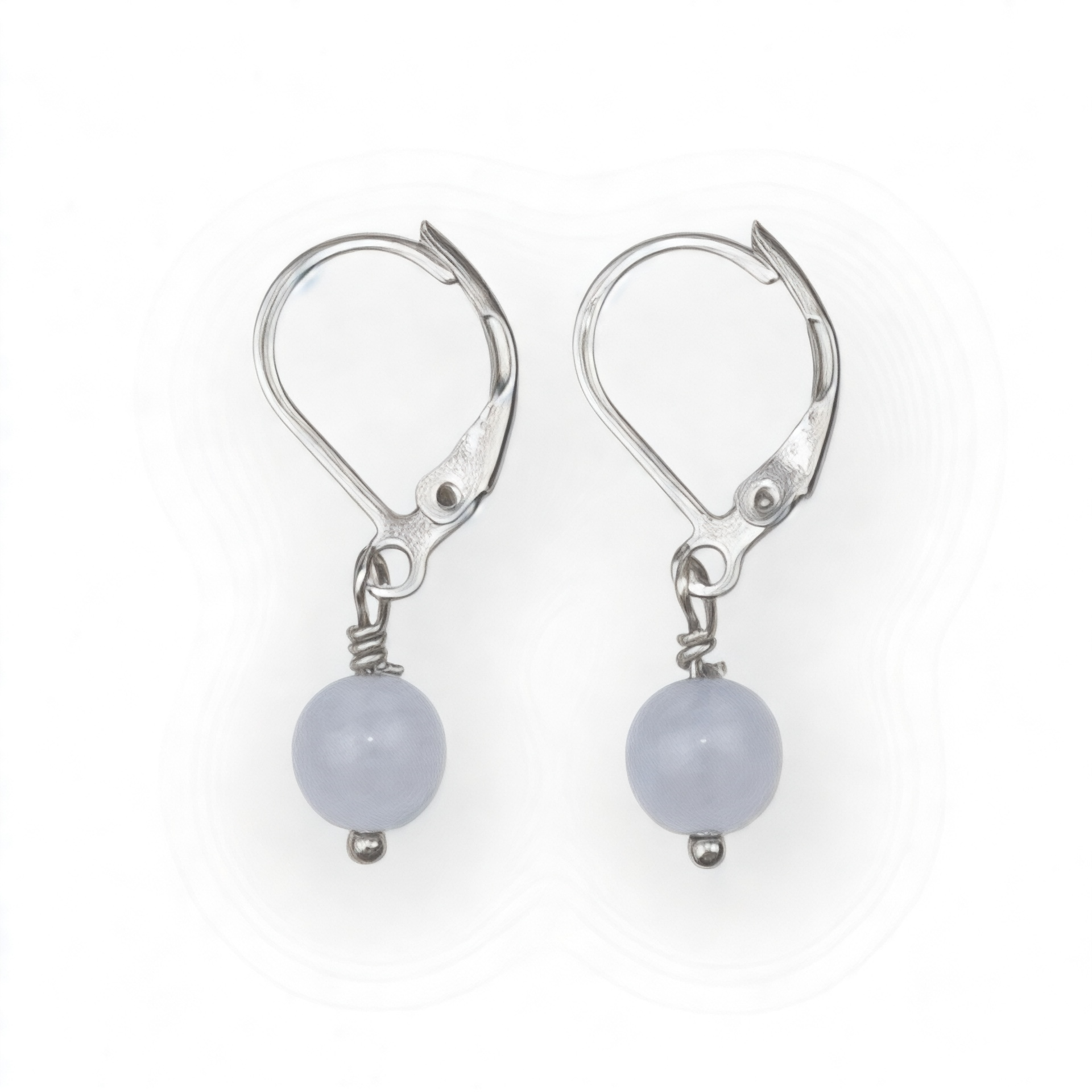 Boucles d'oreilles "Envol" Calcédoine bleue