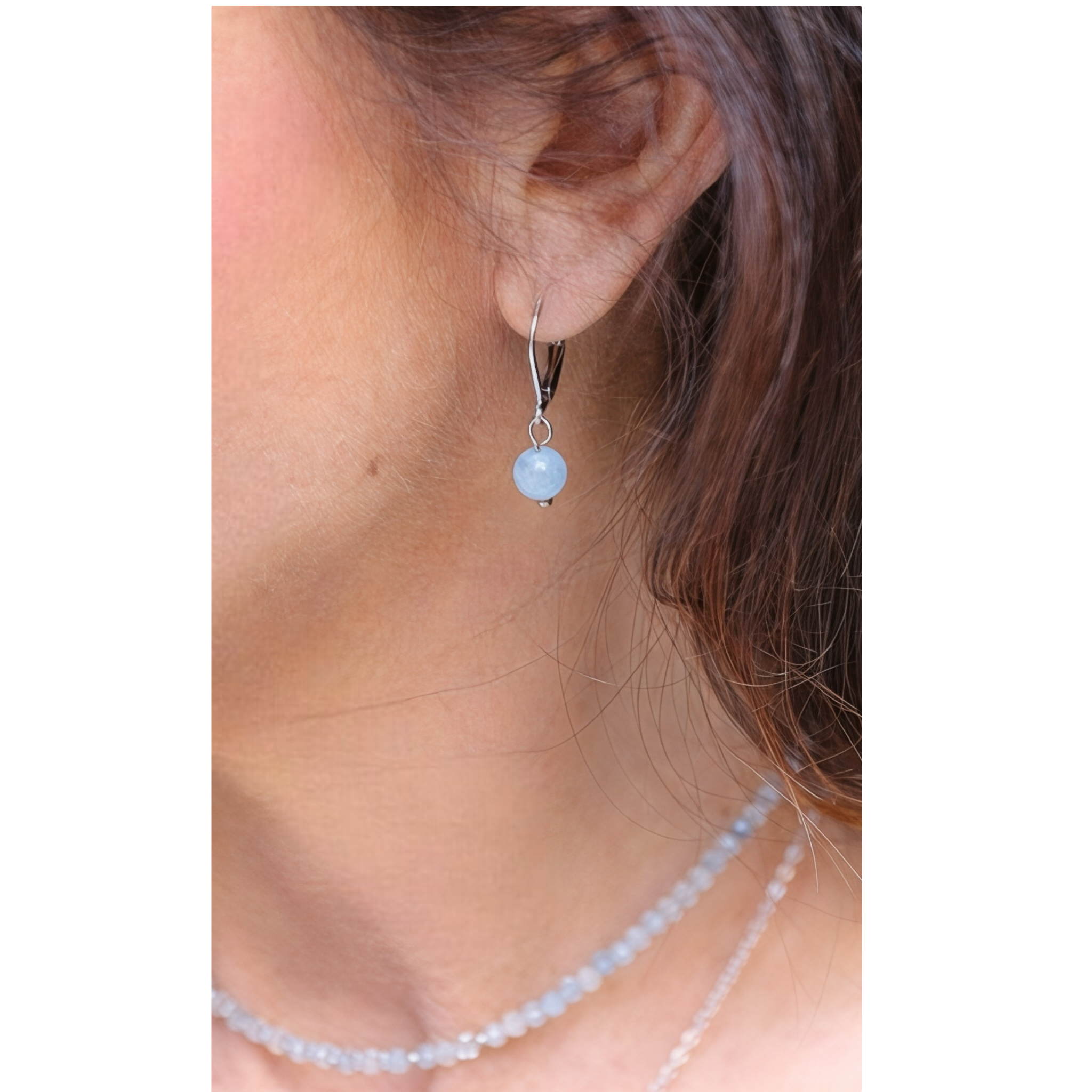 Boucles d'oreilles "Envol" Aigue-Marine