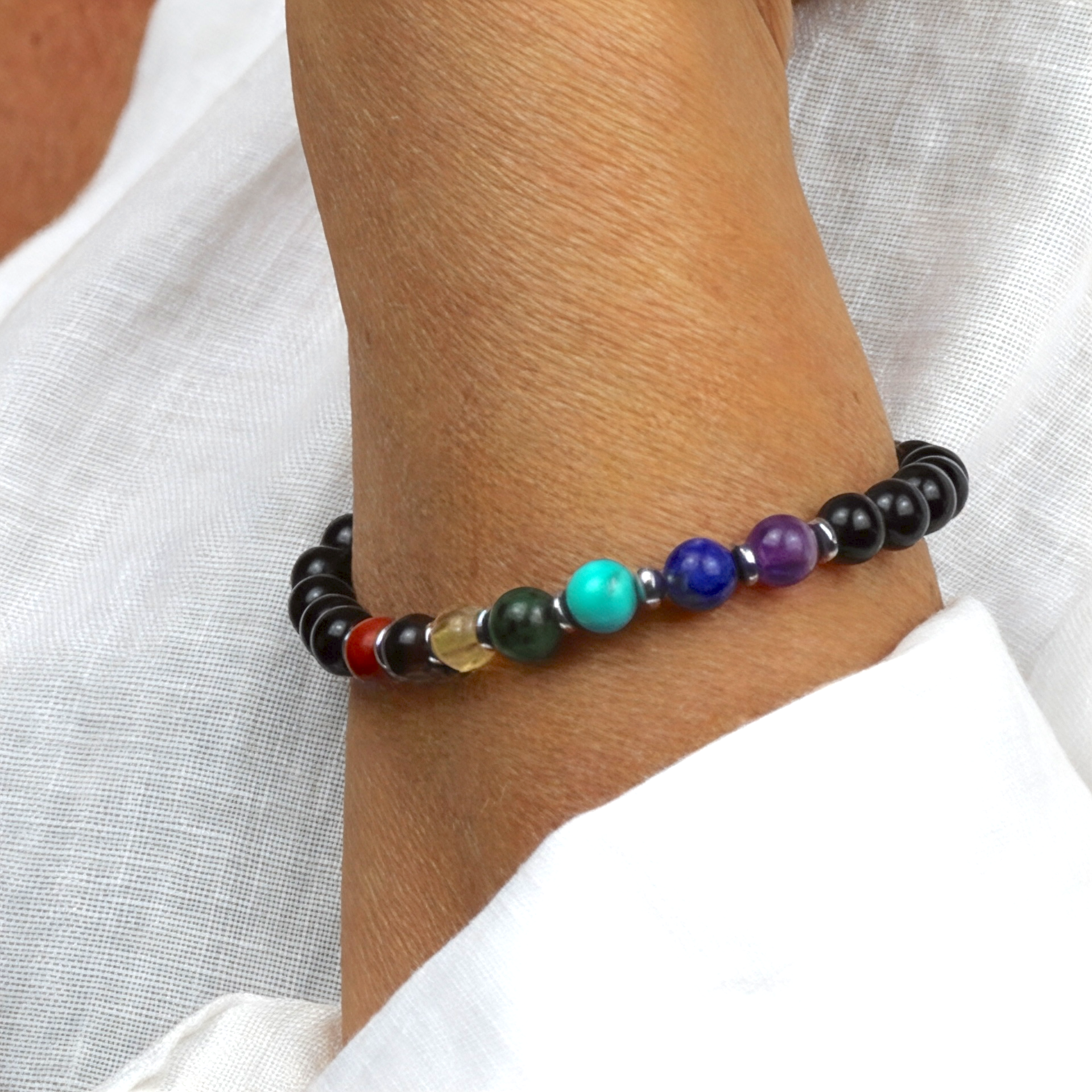 Bracelet "7 Chakras" Onyx