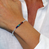 Bracelet "Eveil 7 Chakras" Cristal de Roche facetté