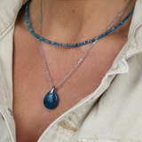 Pendentif Goutte Apatite bleue