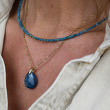 Pendentif Goutte Apatite bleue