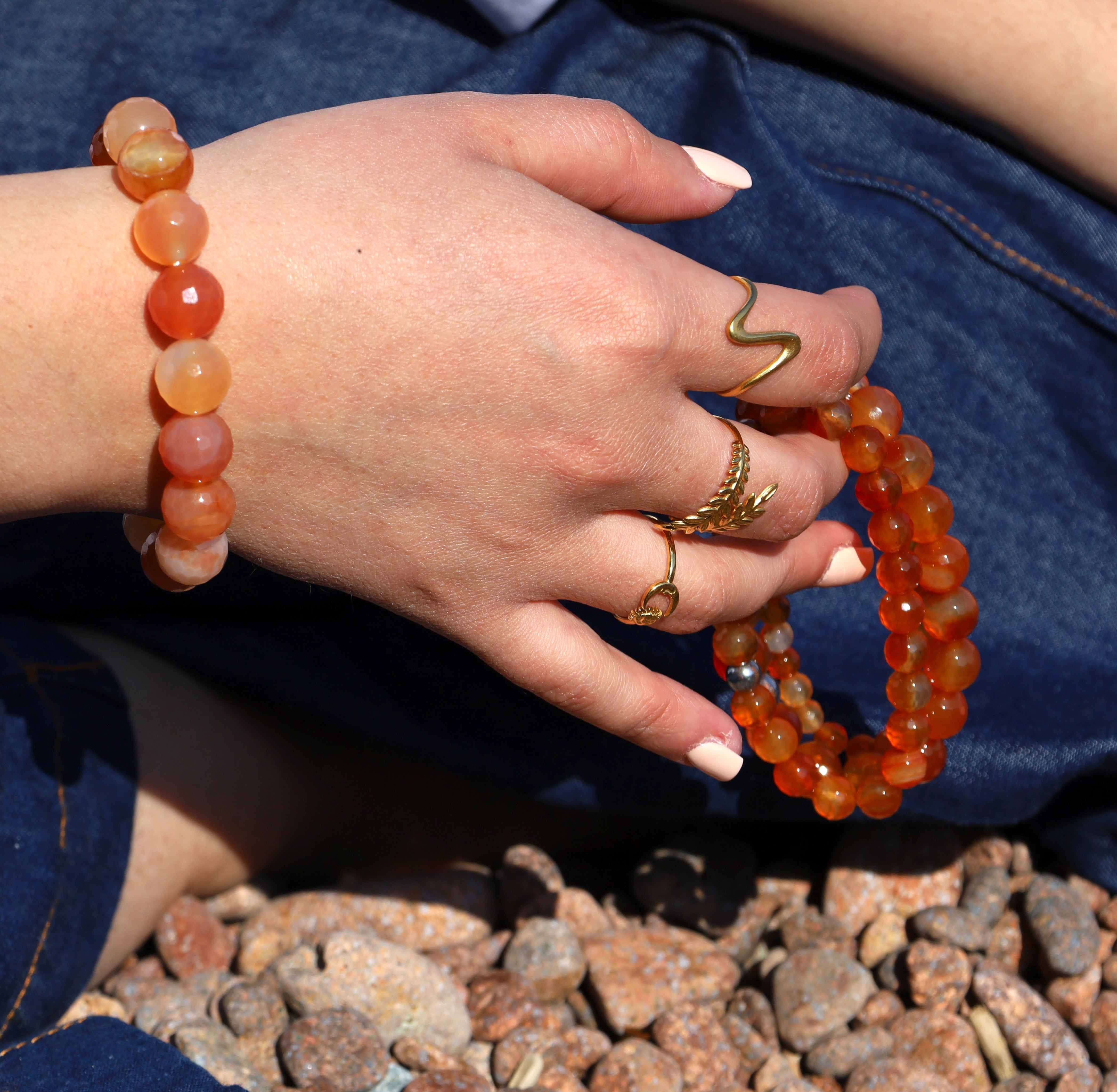 Bracelet "Essentiel" Cornaline facettée