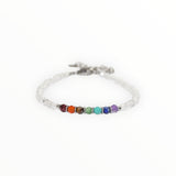 Bracelet "Eveil 7 Chakras" Cristal de Roche facetté