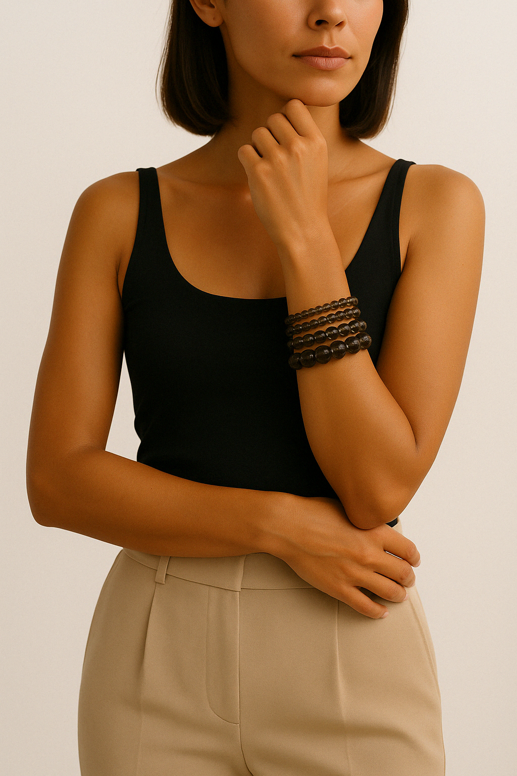 Bracelet "Essentiel" Quartz fumé facetté