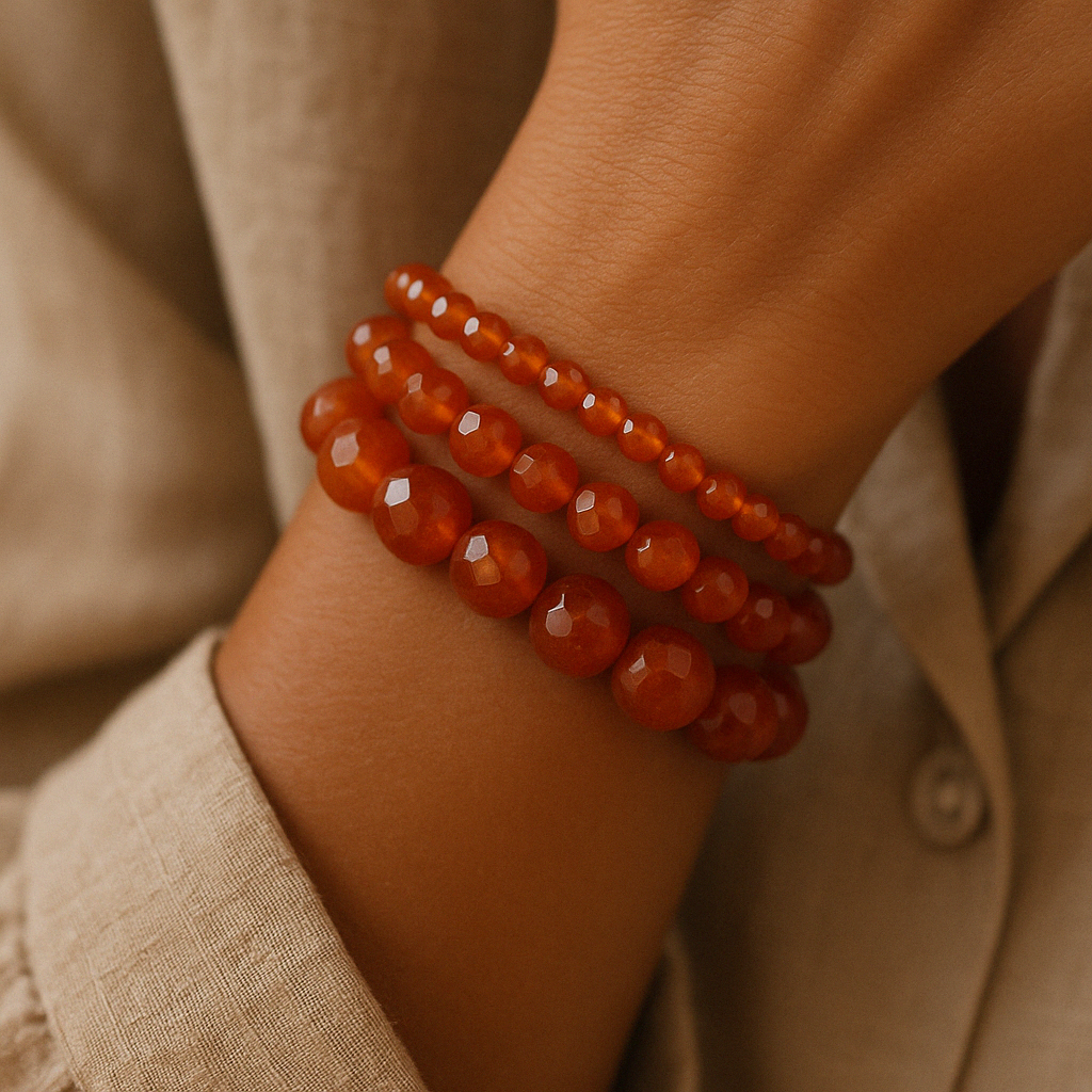 Bracelet "Essentiel" Cornaline facettée
