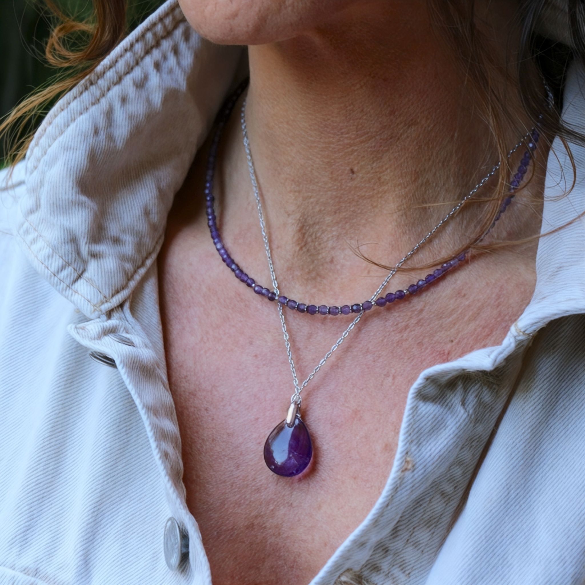 Pendentif Goutte Améthyste