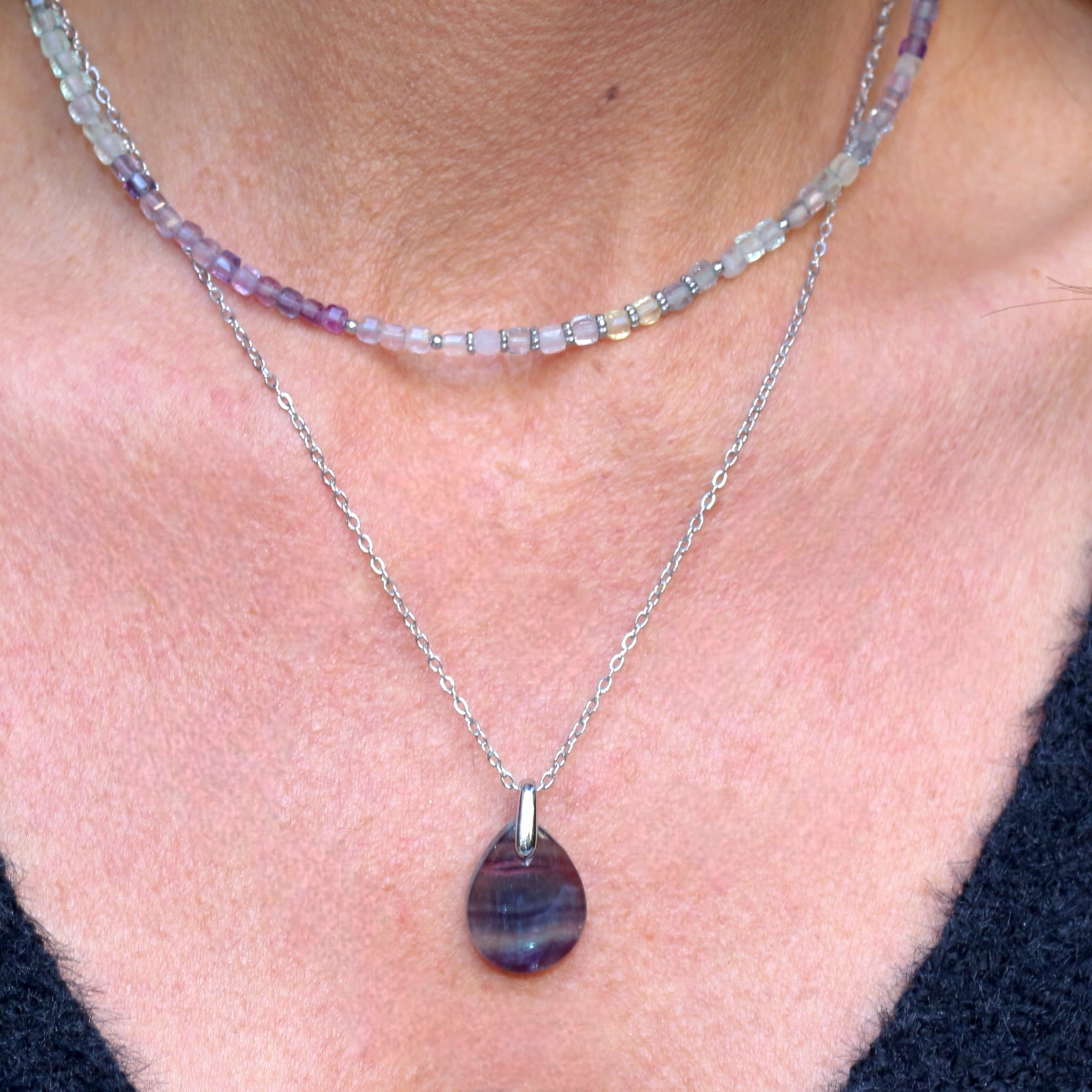 Pendentif Goutte Fluorine