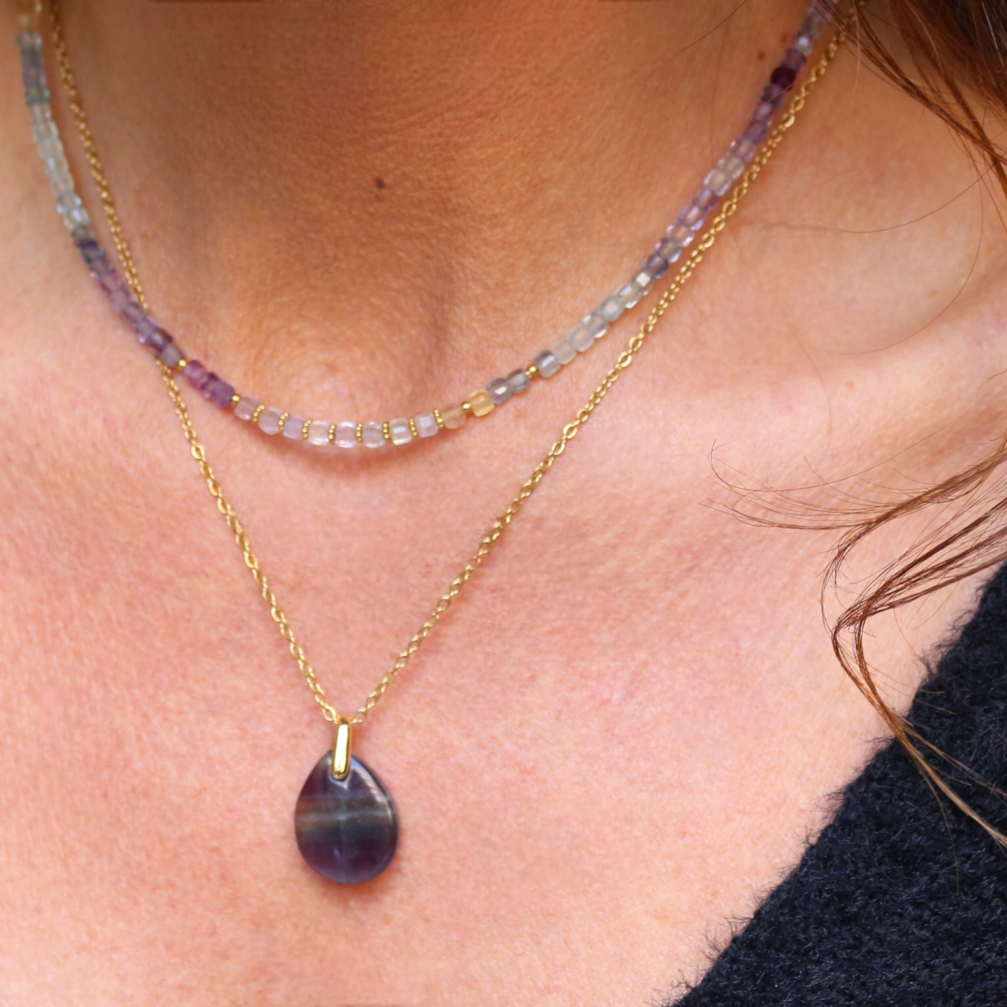 Pendentif Goutte Fluorine