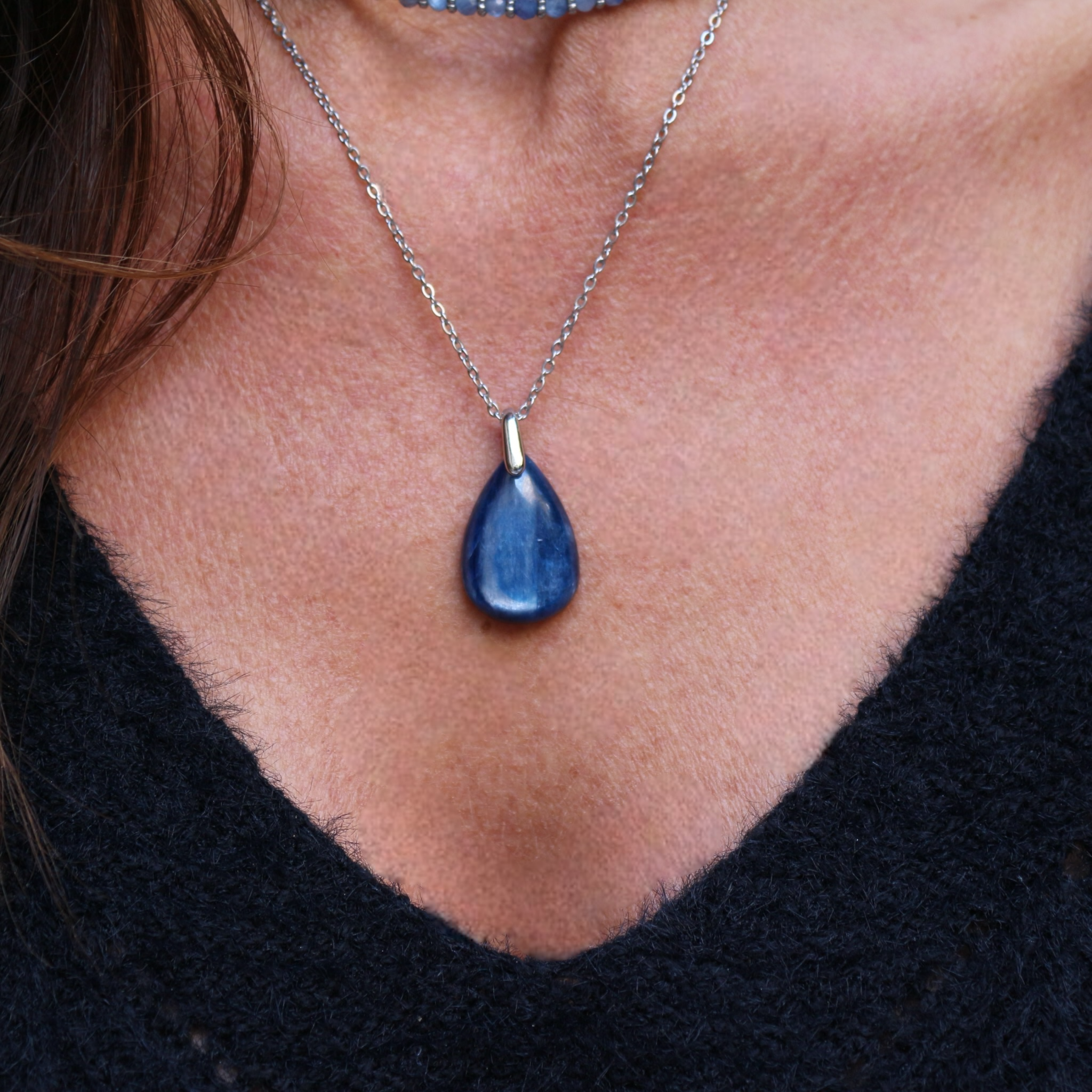 Pendentif Goutte Cyanite