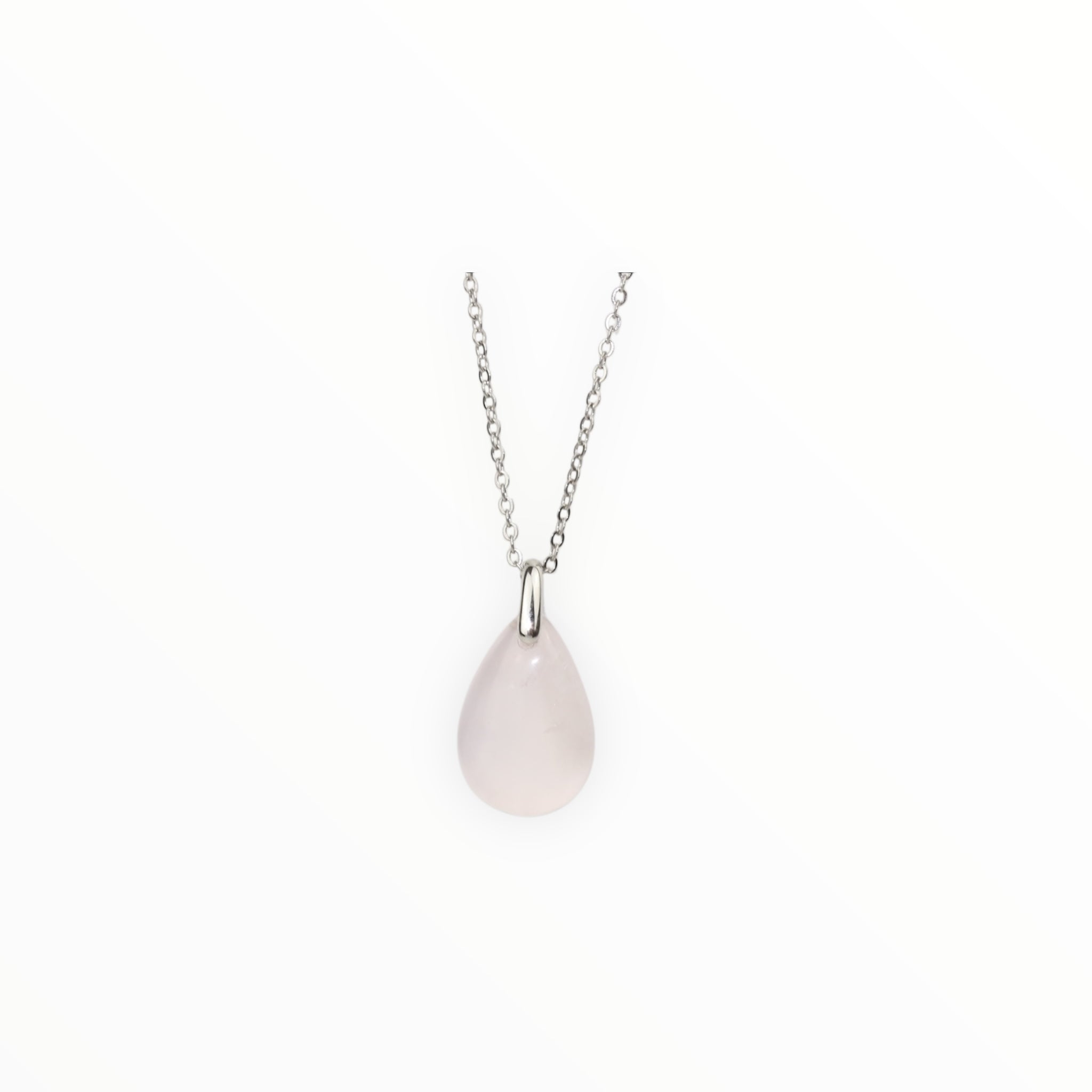 Pendentif Goutte Quartz Rose