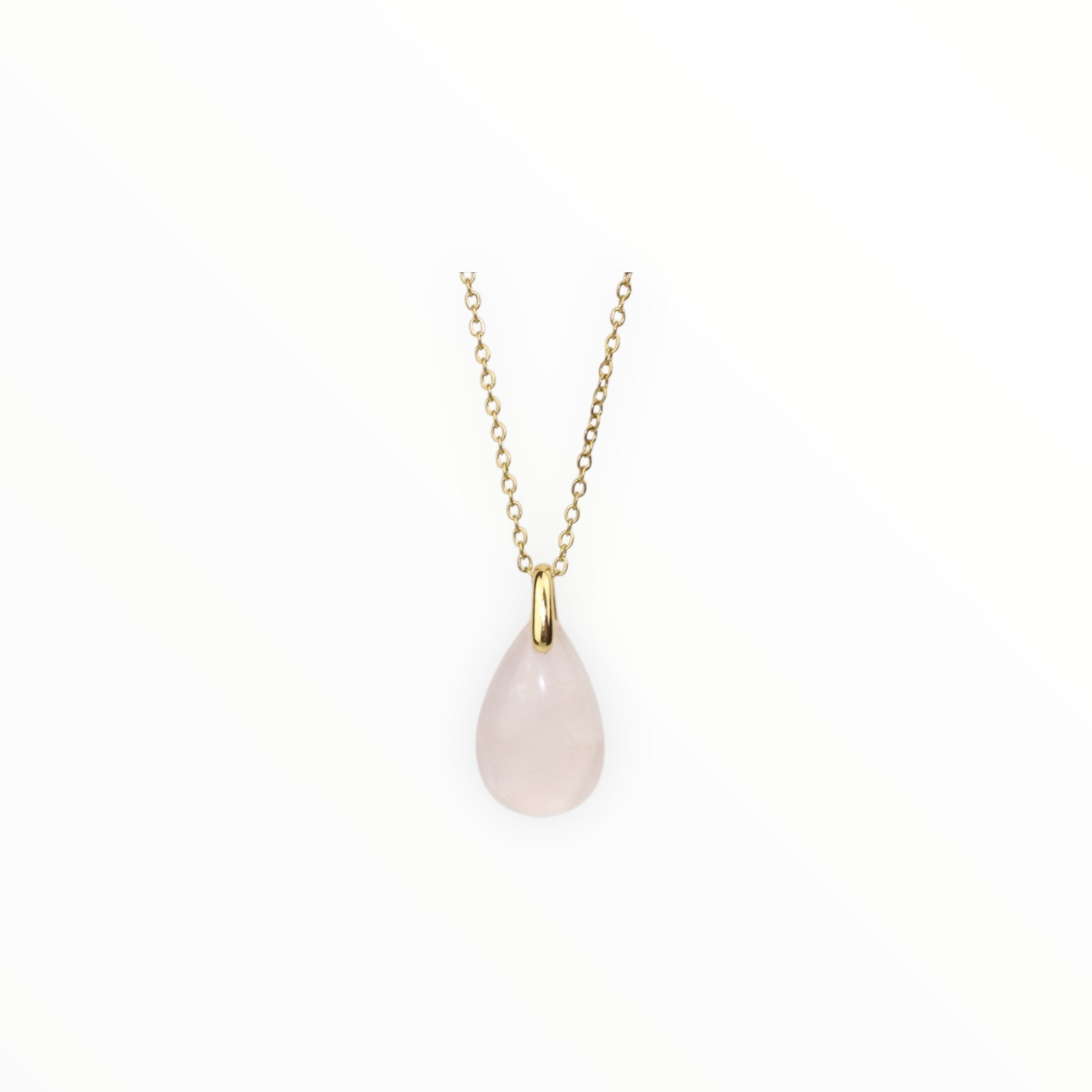 Pendentif Goutte Quartz Rose