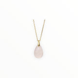 Pendentif Goutte Quartz Rose