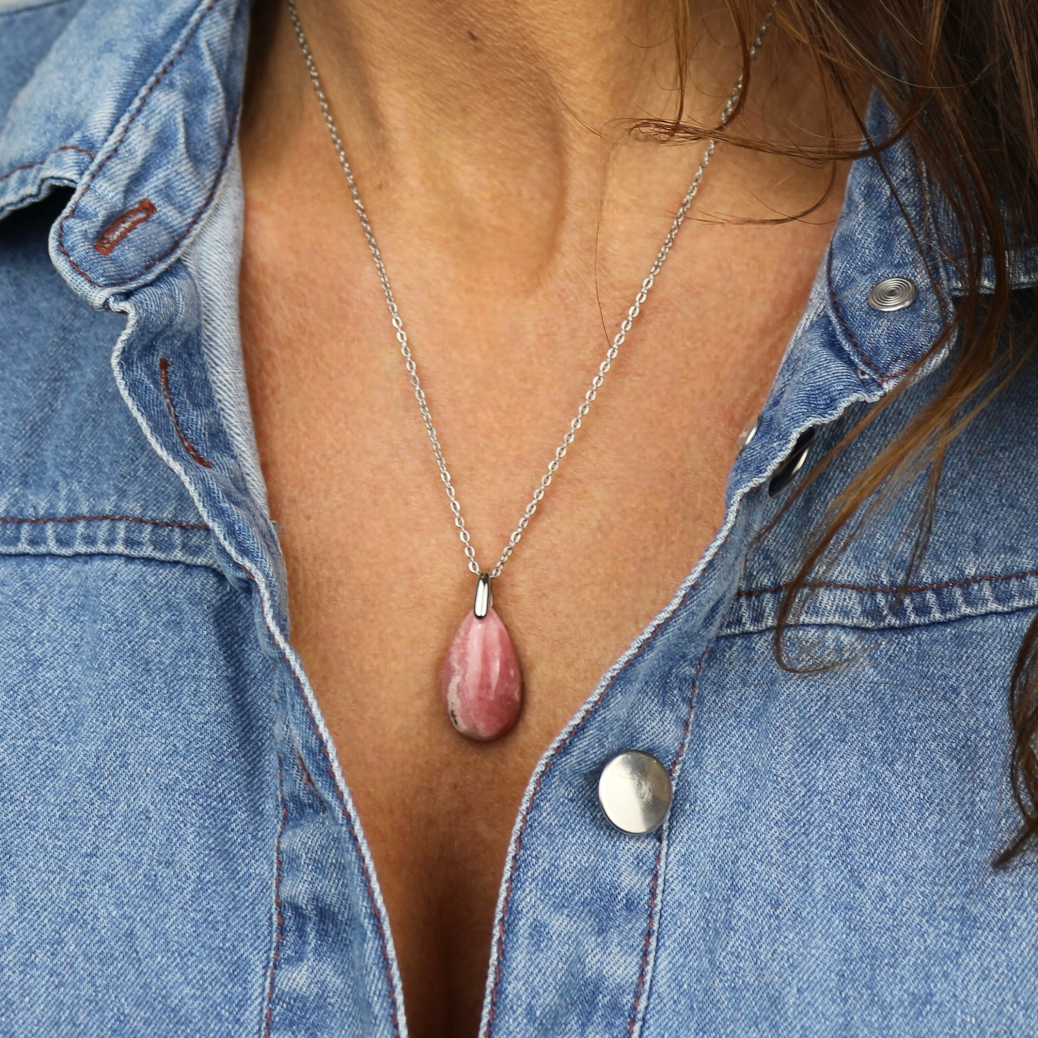 Pendentif Goutte Rhodochrosite